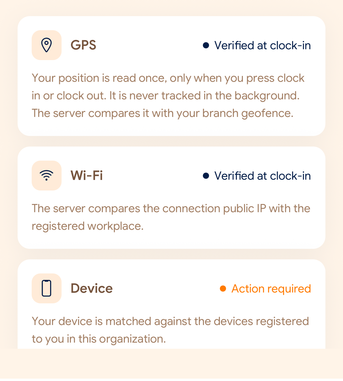 SlidesClock verification signals screen