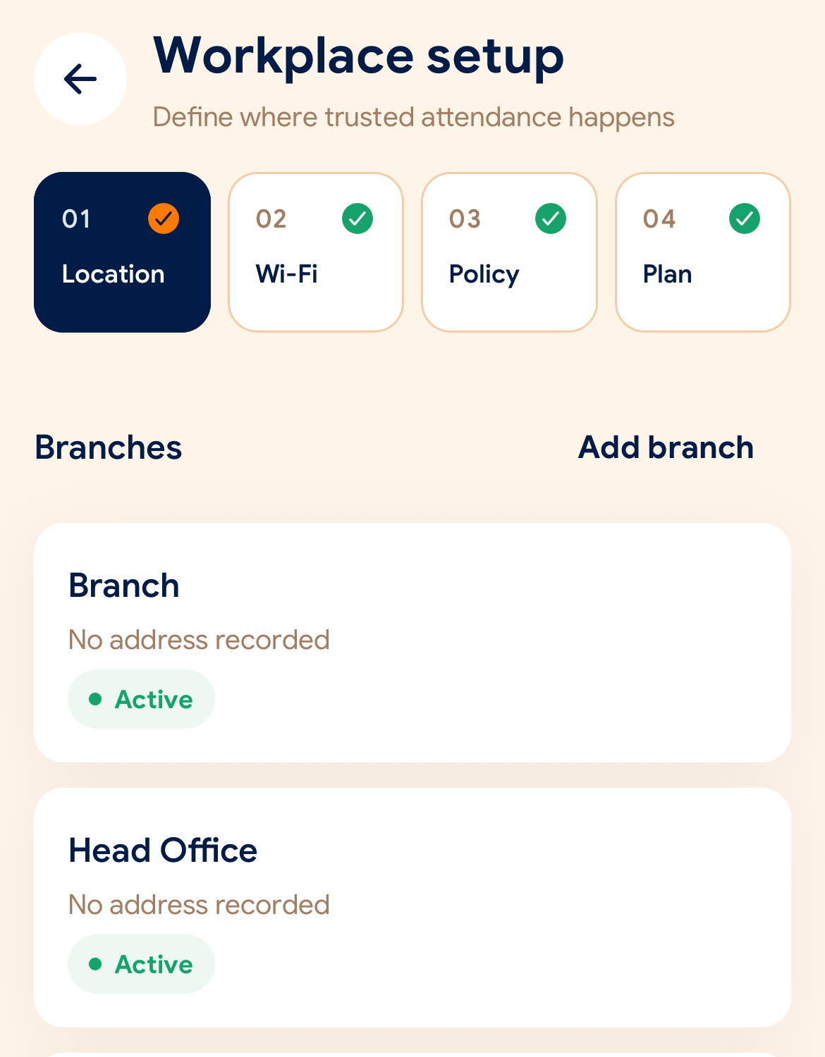 SlidesClock workplace setup screen